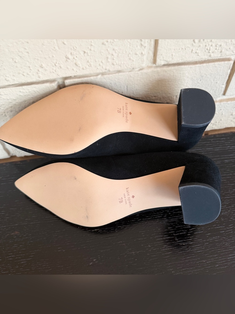 NEW Kate Spade New York Malia Black Suede Maryjane Pumps Heels Size 7 Preppy - Picture 5 of 6